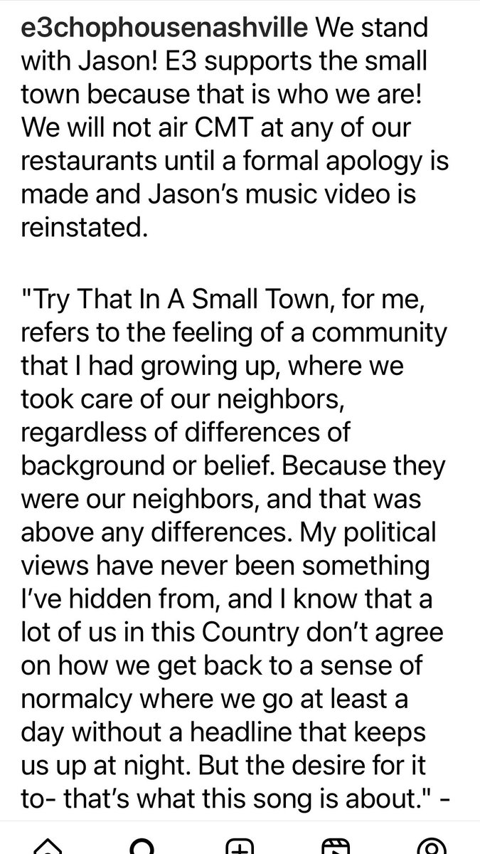 For the record, @lukebryan didn’t “pull his videos from CMT.” All that happened is that the steakhouse he and Jason Aldean own will not be playing CMT in the restaurant. Fact check, people!!!