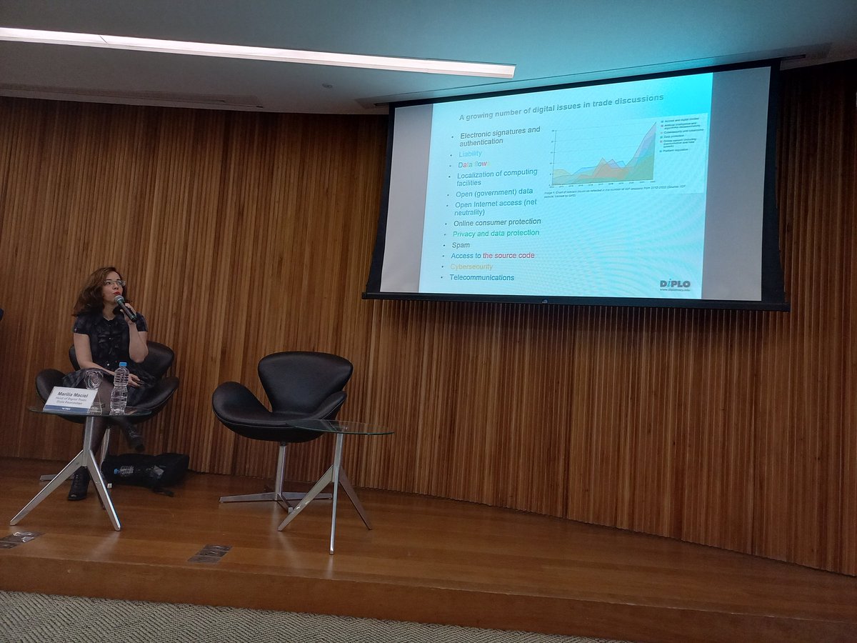 Jamila Venturini (@venturini_mila) on Twitter photo Agora escutando a excelente análise da <a href="/MariliaM/">Marília Maciel</a> sobre um tema urgente: as discussões digitais nos fóruns de comércio Agora escutando a excelente análise da <a href="/MariliaM/">Marília Maciel</a> sobre um tema urgente: as discussões digitais nos fóruns de comércio