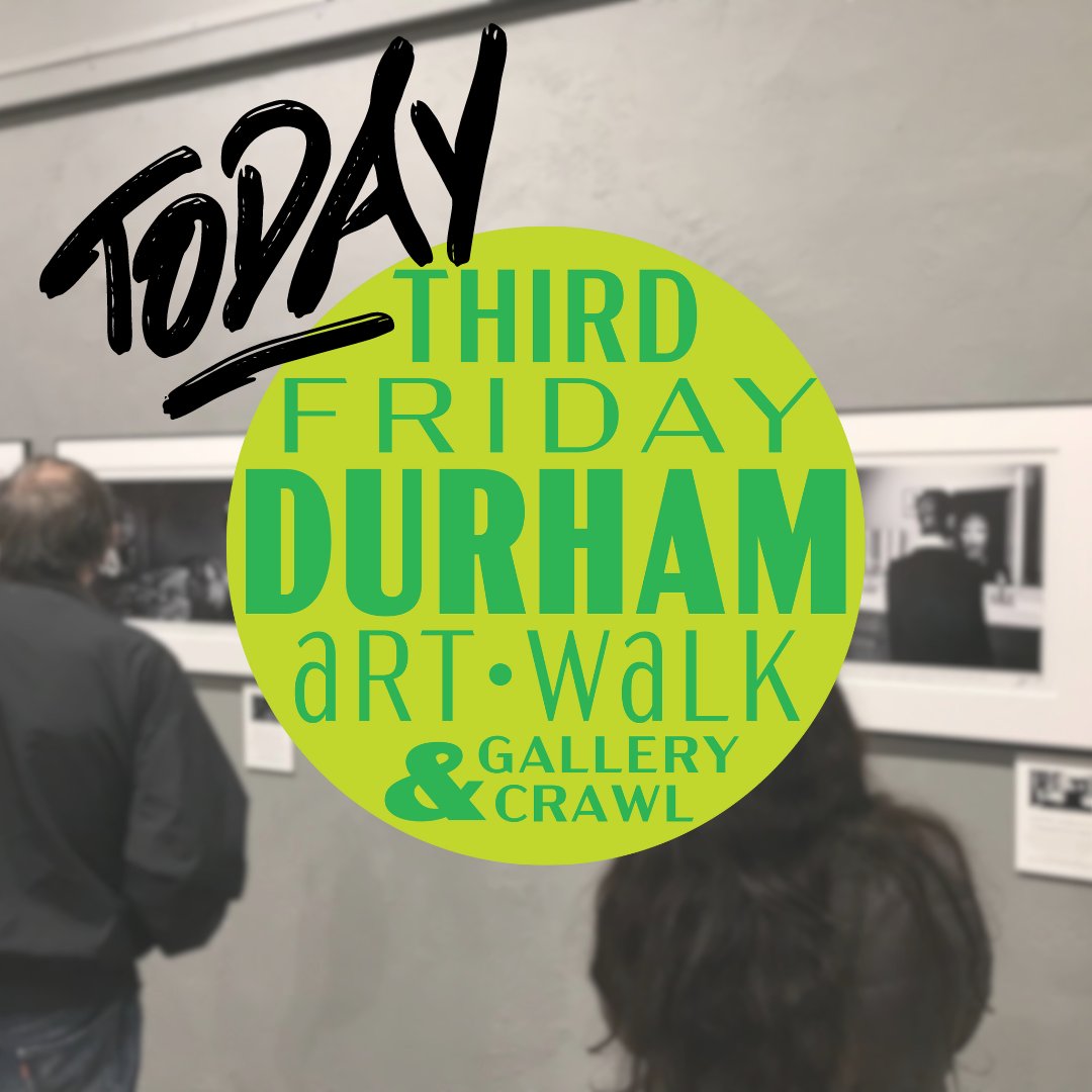 DowntownDurham's tweet photo. Third Friday Art Walk &amp; Gallery Crawl is TODAY from 6 to 9 pm! With 19 galleries, there's tons of art to see in and around downtown, plus live music at three different locations.

Plan your crawl here: https://t.co/4WcqEFZv2s
----
#DowntownDurham #ThirdFriday https://t.co/GNYN1KqseM
