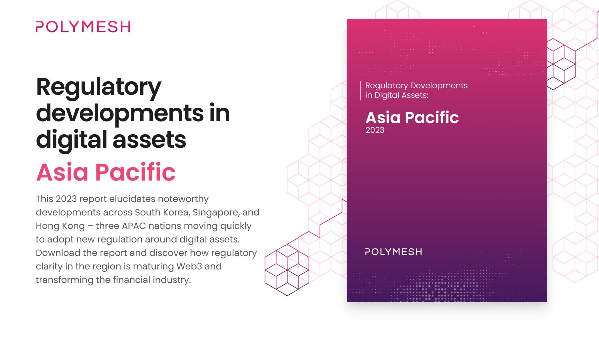 PolymeshNetwork's tweet photo. ICYMI👉👉 Your comprehensive guide to regulatory developments in #DigitalAssets in Korea, Singapore, and Hong Kong
Featuring insights from APAC regulators and industry experts at @osldotcom, @HuobiGlobal, @investax, Fair²Lab, #KDAC, and #BDACS 💬
Click the link to download🖱️⏬
https://t.co/znkXOlNMIF
#Blockchain #Web3 #DeFi #CryptoNews