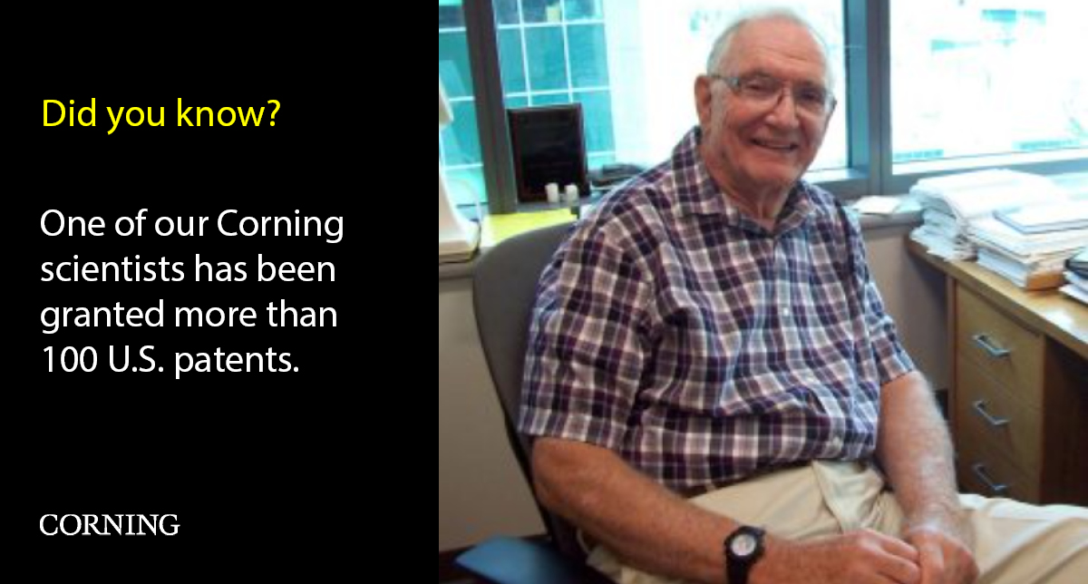 Throughout his career, Dr. George Beall has been granted more than 100 U.S. patents and was our first Corning employee to achieve this milestone. Read more: ms.spr.ly/6019gALdD 

#ScientistLife #Invention #vitaltoprogress