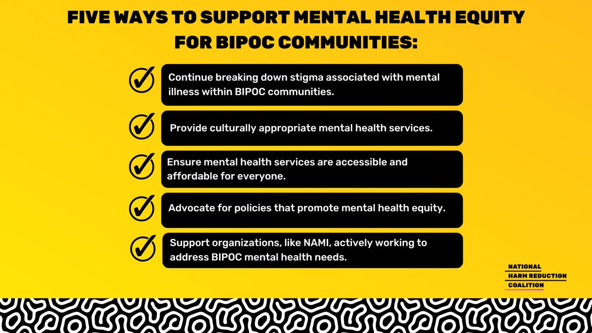 Stigma, discrimination, & lack of access to care are just some of the challenges BIPOC communities face when it comes to mental health. Let's work together to break down barriers & create a more mentally healthy world for all-including people who use drugs. #BIPOCMentalHealth