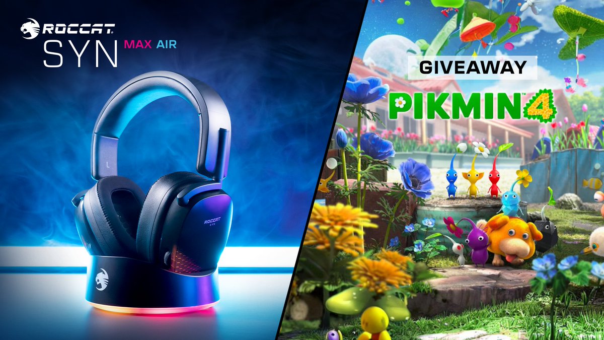Pikmin 4 has arrived! 🌻 

To celebrate, we're giving away a copy of the game and a Syn Max Air gaming headset 🎧

To enter, follow @ROCCAT, like and retweet this post and tag a friend in the comments 👇