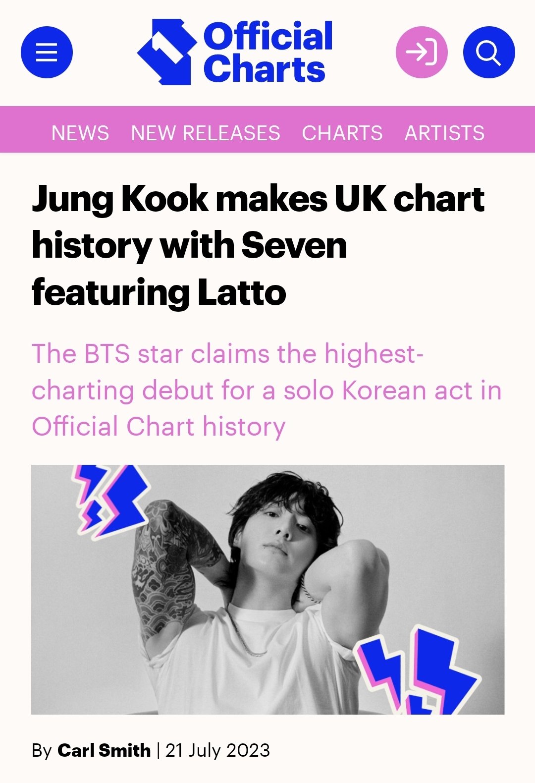 Jungkook UK 🇬🇧 on Twitter ""Jungkook makes UK chart history as he