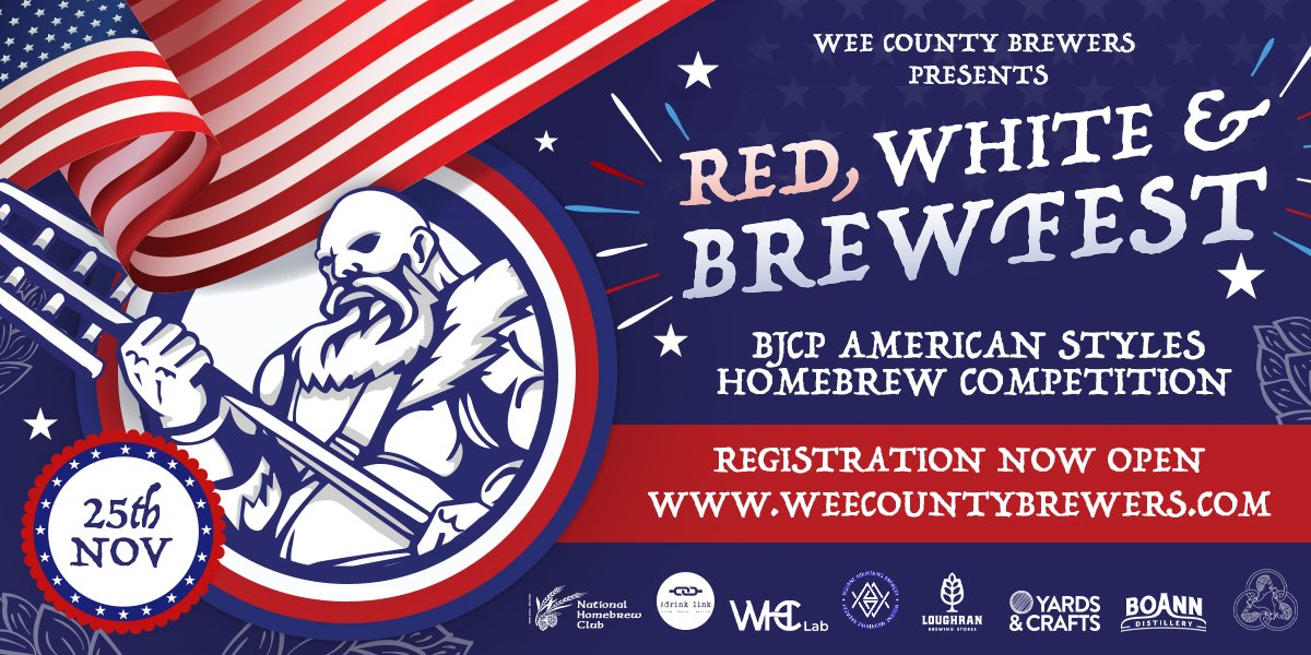 WeeCountyBrewer's tweet image. Registration is now open for our upcoming 'Red, White &amp;amp; Brewfest' homebrew competition - visit weecountybrewers.com
