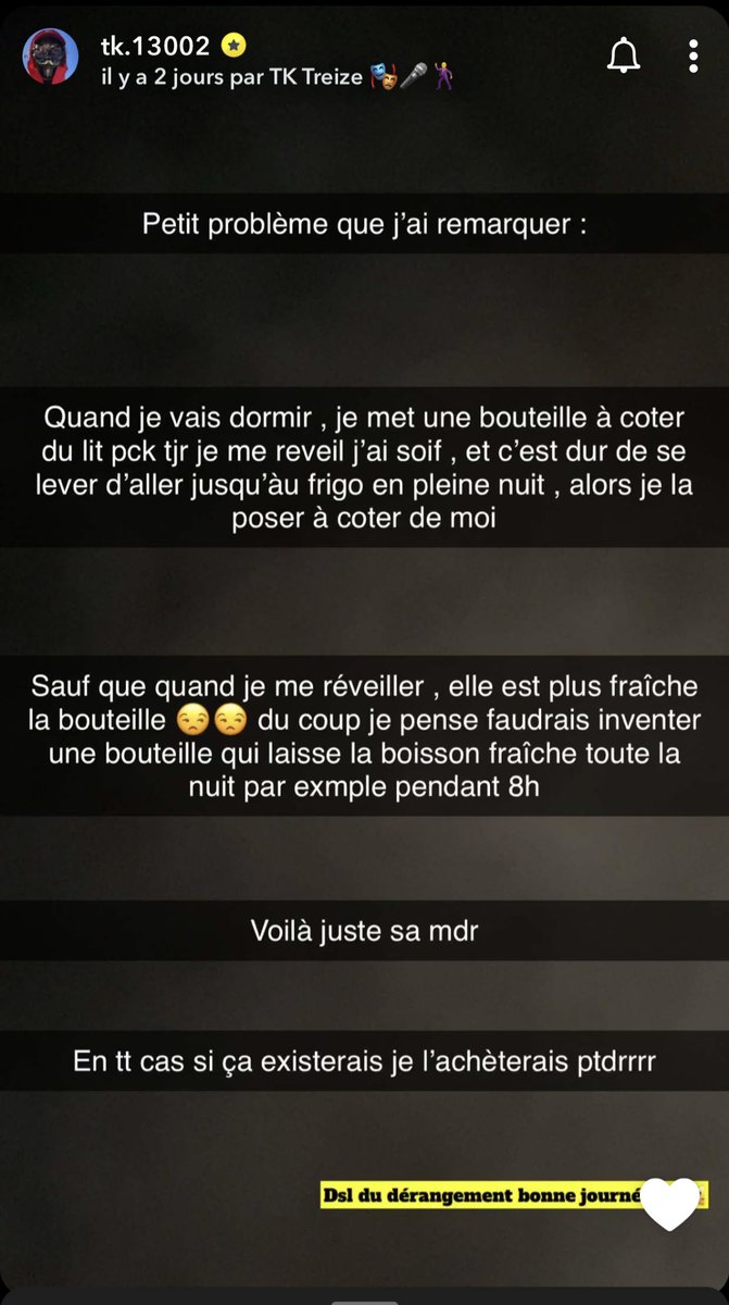 DephaseuR's tweet photo. Je suis mort de rire ce que je viens de lire, TK 13 vient d’inventer la bouteille isotherme https://t.co/PPTwBMa6Li