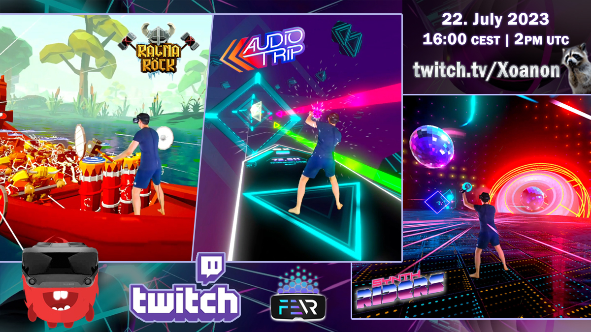 NOW streaming #Ragnarock, #AudioTrip & #SynthRiders! Song requests open!🎶

➡️twitch.tv/xoanon🦝

#Twitch #VirtualReality #VR #Ragnarock #SupportSmallStreamers @pulsoid_app @LIV @ragnarock_game @WanadevStudio @synthridersvr @AudioTripVR #TwitchStreamers #streamers #stream