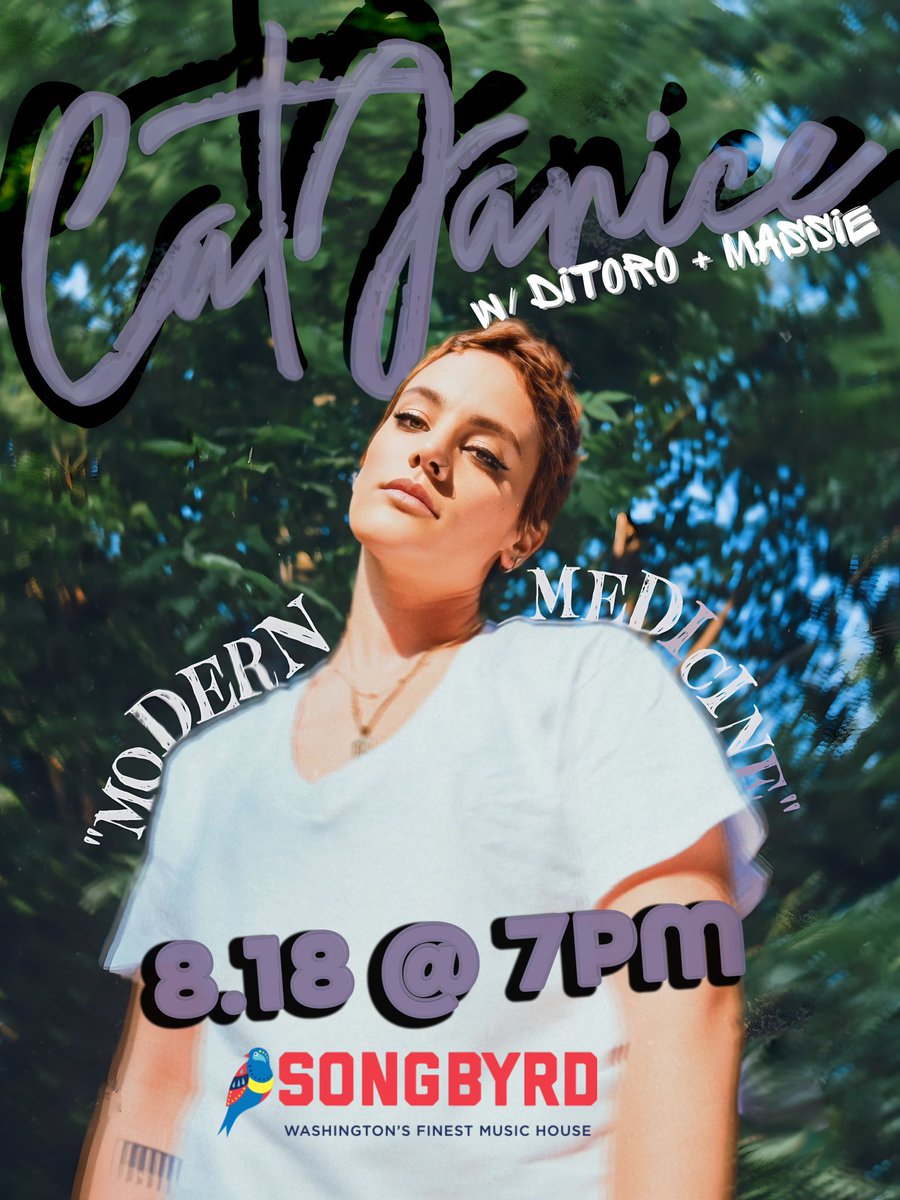 DC! One of DC’s finest and @nivassoc Live List artist @catjanice is having her EP Release show Friday 8/18 w DiToro and Massie and it will be special! TIX > link.dice.fm/oHQEP8uNCBb