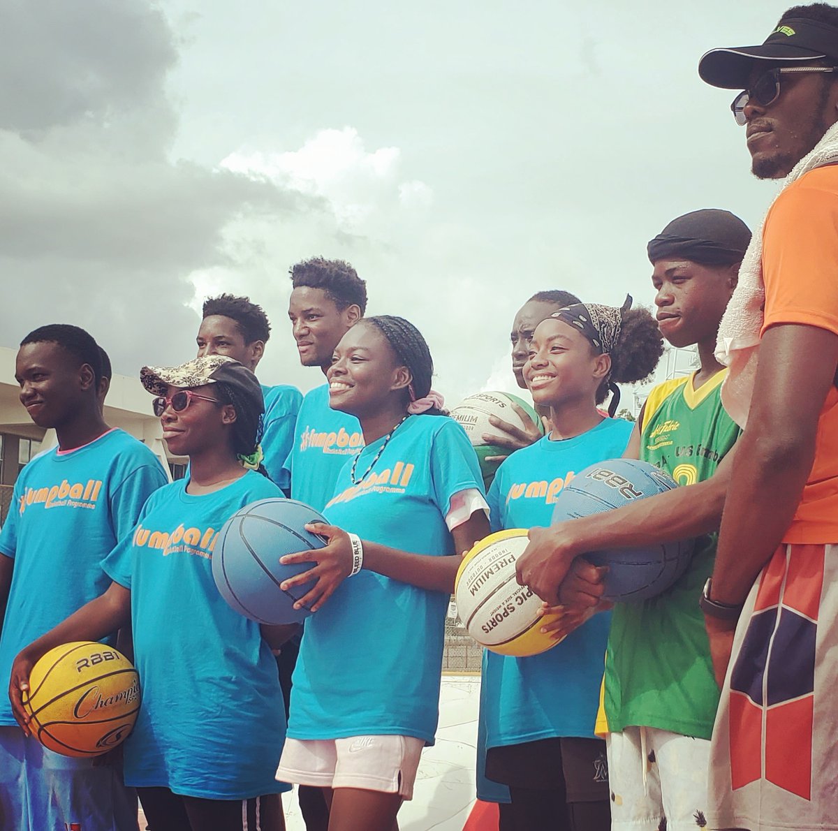 JumpballBP's tweet photo. Smiles of accomplishment &amp; achievement from Day 4.

As anyone who's ever been part of Jumpball knows, it's about more than basketball.

Stay tuned... 
Much more to come from Jumpball: Kingston, Jumpball: Santa Cruz (happening now!), &amp; other #Jumpball2023 locations around Jamaica. https://t.co/Q8JCOakC7t