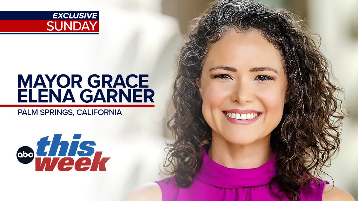 SUNDAY: Palm Springs Mayor Grace Elena Garner joins @MarthaRaddatz to discuss the precautions her city is taking as the Coachella Valley faces a record-breaking heat wave this weekend. @ThisWeekABC
https://t.co/DDscfrQPcE https://t.co/RHAQIwSWTs