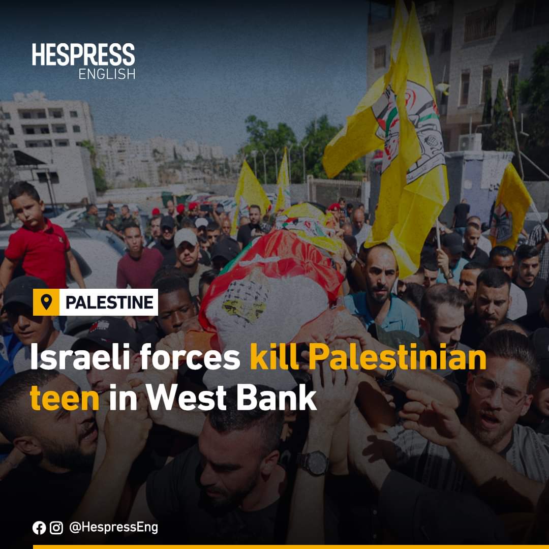 Israeli forces killed a Palestinian teenager near the West Bank city of Ramallah Friday, Palestinian officials said, as the forces said they shot a “suspect” after being attacked with “explosives”.

#Palestine #WestBank #Israel 
#HespressEng
⤵️⤵️⤵️