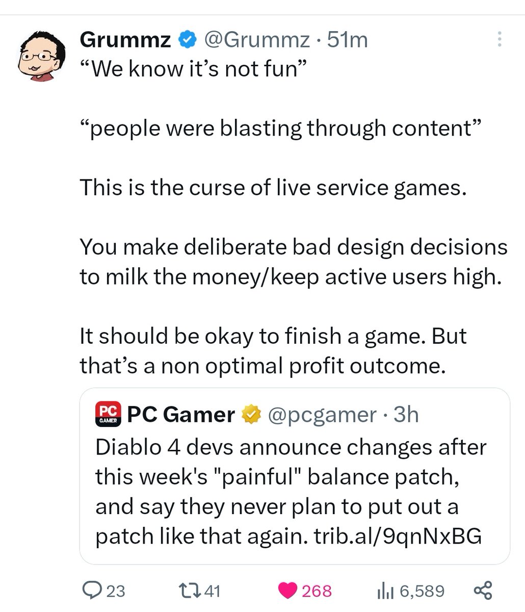 TheActMan_YT's tweet image. Diablo 2 dev roasting Diablo 4's live service should tell you everything about the state of Blizzard and Diablo lmao