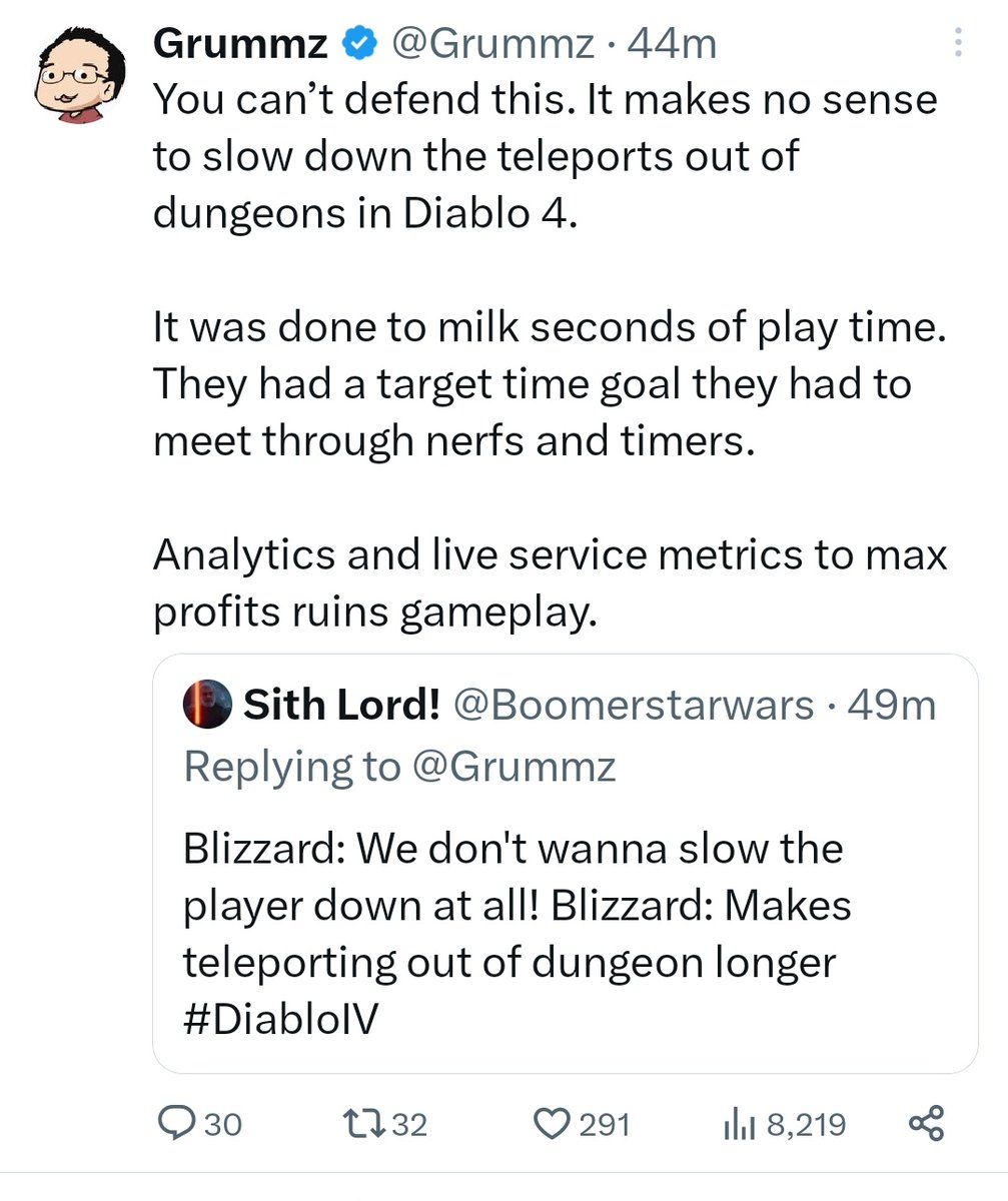 TheActMan_YT's tweet image. Diablo 2 dev roasting Diablo 4's live service should tell you everything about the state of Blizzard and Diablo lmao