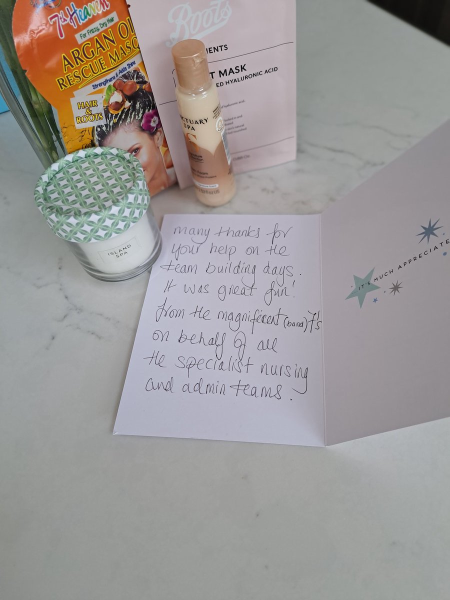 Lovely surprise visit this afternoon with these goodies as a thanks for helping with <a href="/HCTNHS/">Hertfordshire Community NHS Trust</a>'s CYP Specialist Nursing Team Away Days. 
#Appreciation #feelingvalued
#grateful