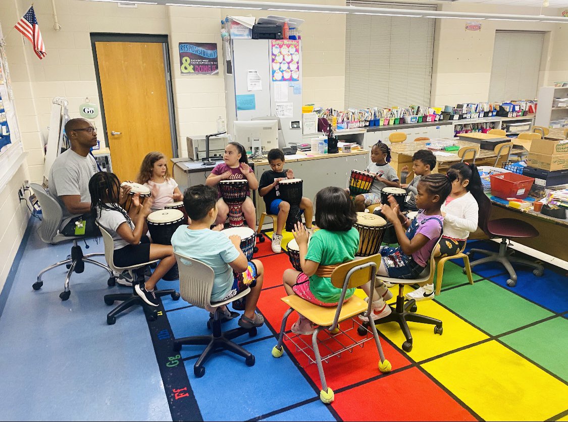 First grade morning meeting featuring the Djembes, a type of drum 🪘 originally from West Africa. The name, djembe, translates to “everyone gather together in peace.” <a href="/LBpublicschools/">Long Branch Public Schools</a> <a href="/LB_STEAM/">GLC Summer Camp 2024</a> <a href="/MsPragosa/">Ms. Pragosa</a> <a href="/KornegayKids/">Ms. Kornegay</a>