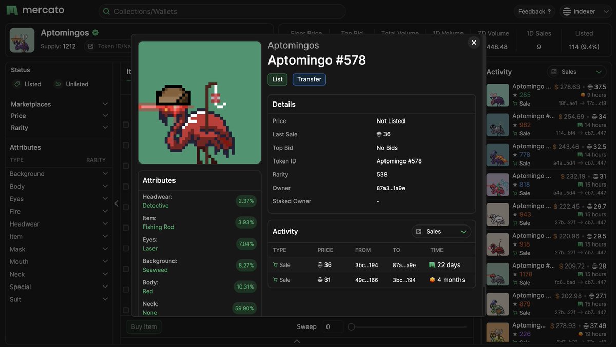 TradePort (@tradeportxyz) on Twitter photo 🚨<a href="/Aptomingos/">Aptomingos</a> Giveaway🚨
To enter:
🎁Like & Retweet
🎁Tag a friend & post a screenshot of you listing an NFT through mercato.xyz
🎁Follow <a href="/Aptomingos/">Aptomingos</a> @mercato_xyz
Winner chosen randomly in 72 hours 🤞
Prize - Aptomingo #578 🚨<a href="/Aptomingos/">Aptomingos</a> Giveaway🚨
To enter:
🎁Like & Retweet
🎁Tag a friend & post a screenshot of you listing an NFT through mercato.xyz
🎁Follow <a href="/Aptomingos/">Aptomingos</a> @mercato_xyz
Winner chosen randomly in 72 hours 🤞
Prize - Aptomingo #578