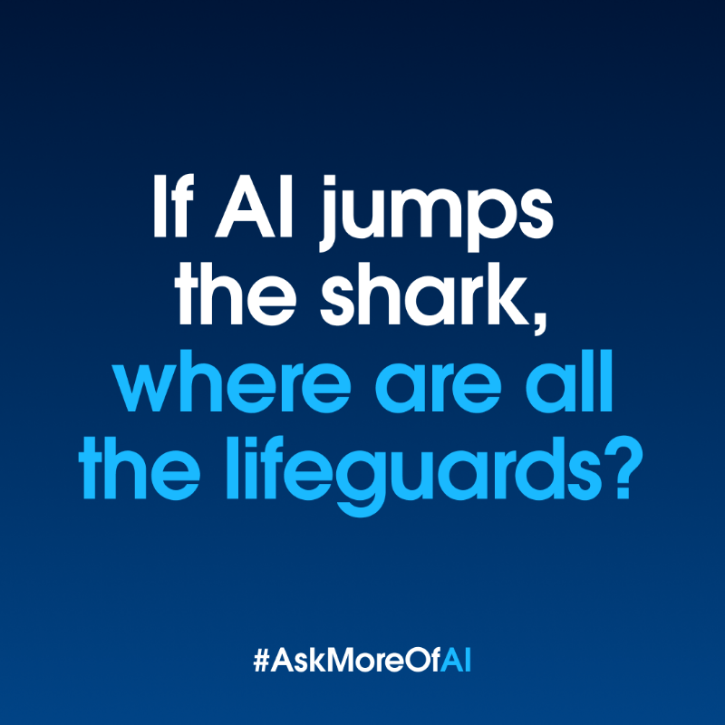 salesforce's tweet photo. How do we keep your data from going off the deep end? It’s all about Trust. #AskMoreOfAI