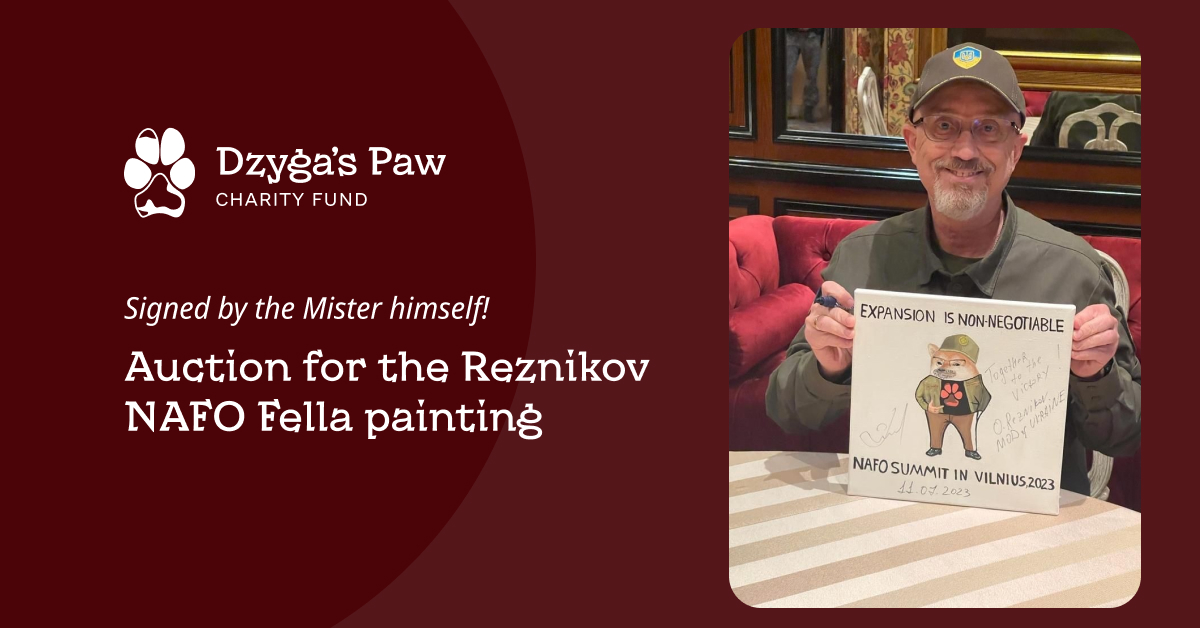 💥 Auction for the Reznikov NAFO Fella painting 💥 Unique opportunity to win the painting signed by @oleksiireznikov right after the NAFO Summit in Vilnius! 🔥Make bids in replies, starting from💲1000 🔥Buy an epic T-shirt from @Official_NAFO 🔥Results on 24.07, 6 PM GMT RT 🧵