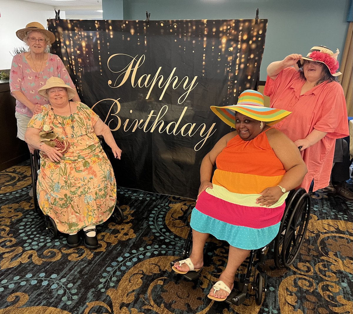 We love building friendships here at River Terrace, and celebrating with them on their special days! These fun-loving ladies are always up for any occasion to dress up! 👒 
Happy Birthday, Ms. Dana! 🥳
