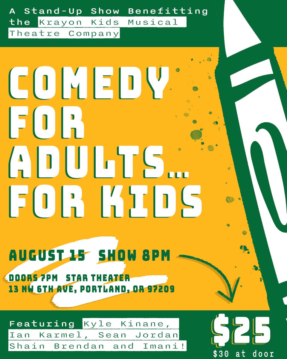 IanKarmel's tweet photo. Portland! August 15th! Big benefit standup show with @kylekinane, @SeanSJordan, Shain Brendan, Imani and myself! Star Theater! 

Come laugh for a good cause! 

https://t.co/ib9lCqPSPw https://t.co/36Q0rQkQrr