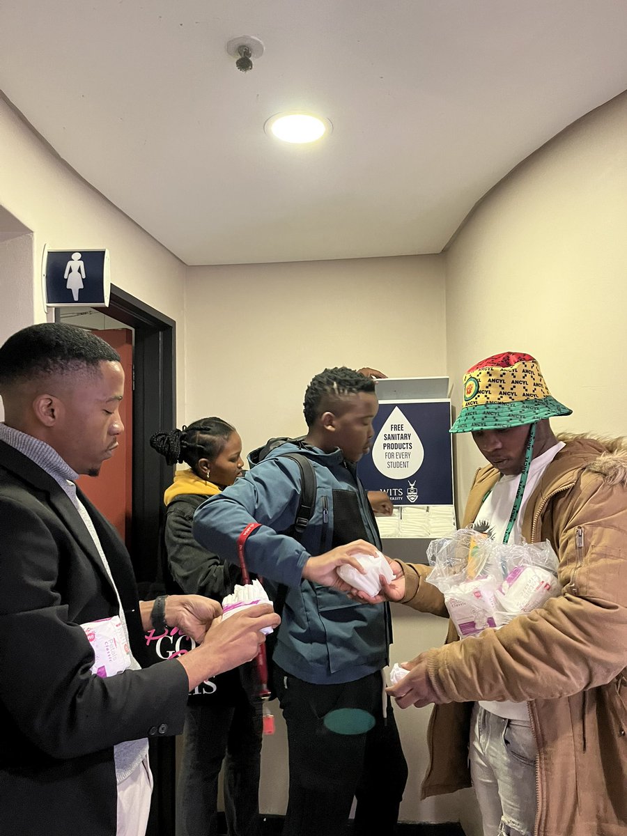 Wits_SRC's tweet image. Today, the SRC worked diligently to place pads into various dispensers as an initiative for our period poverty campaign with the aim of providing continuous and convenient access to menstrual products. We hope to promote dignity, health, and well-being for all students in need.