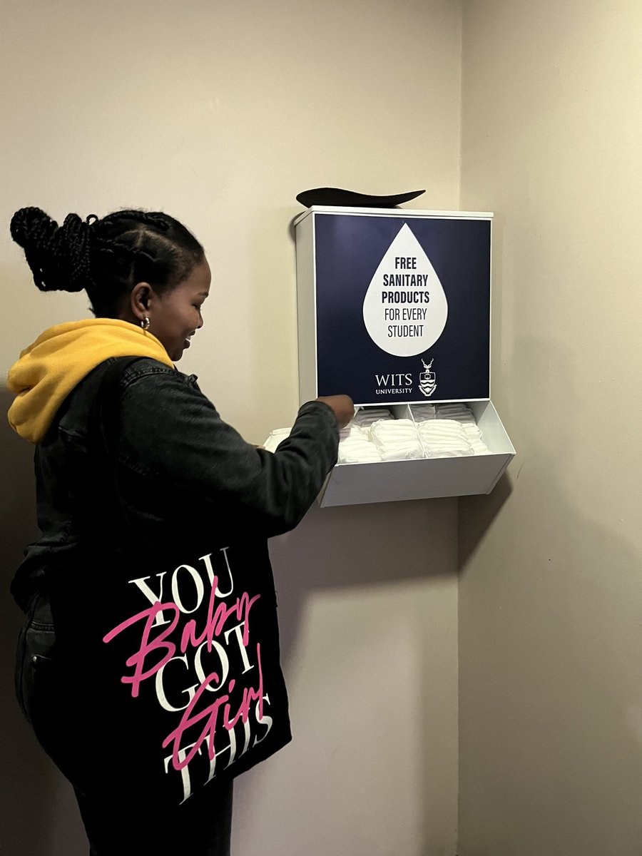 Wits_SRC's tweet image. Today, the SRC worked diligently to place pads into various dispensers as an initiative for our period poverty campaign with the aim of providing continuous and convenient access to menstrual products. We hope to promote dignity, health, and well-being for all students in need.