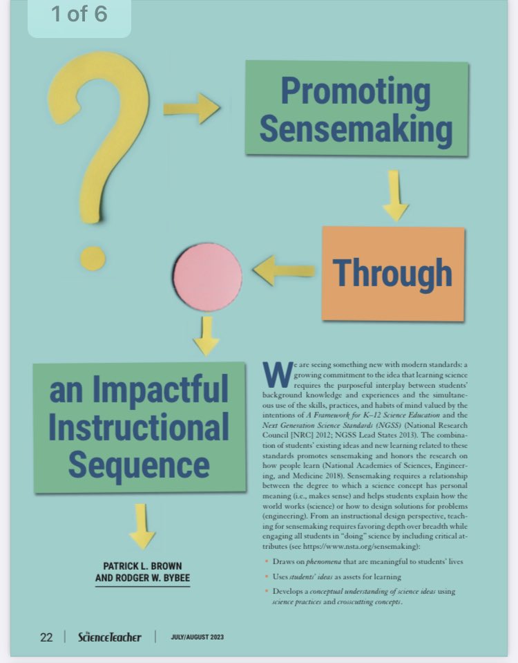 brownpatrick8's tweet image. In our new article (with Rodger Bybee) we explore “why roads are treated before a winter storm?” and “why do we add salt to boiling water?” These anchoring phenomena invoke questions and curiosites that directly lead to an exploration where students make ice cream.
#ngss #eb4e