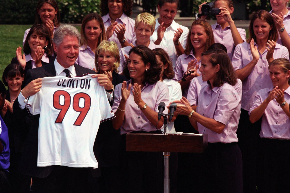 Bill Clinton (@billclinton) on Twitter photo Good luck to <a href="/USWNT/">U.S. Women's National Soccer Team</a> in the Women’s World Cup! You make our country proud. Let’s bring home gold so we can party like it’s 1999! 🇺🇸 Good luck to <a href="/USWNT/">U.S. Women's National Soccer Team</a> in the Women’s World Cup! You make our country proud. Let’s bring home gold so we can party like it’s 1999! 🇺🇸