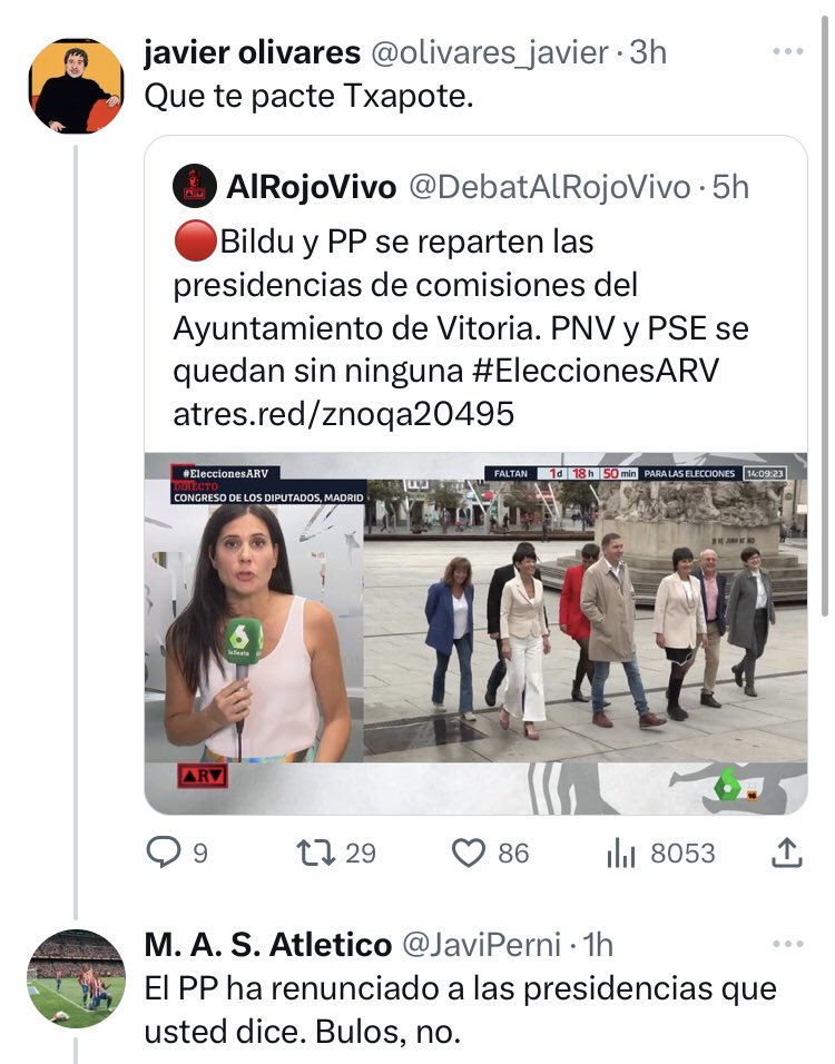 llopsebast's tweet image. #ULTIMAHORA #Confirmamos el sectario JAVIER OLIVARES del Ministeriodel Tiempo #RTVE lanza #BULO del pacto PP y Bildu  cuando el PP ha dicho q es una INVENCIÓN del #PSOE y #PNV. #PerroSanxe #gitanos #narcotraficante La Junta Electoral #Txapote El #PP #REMONTADA