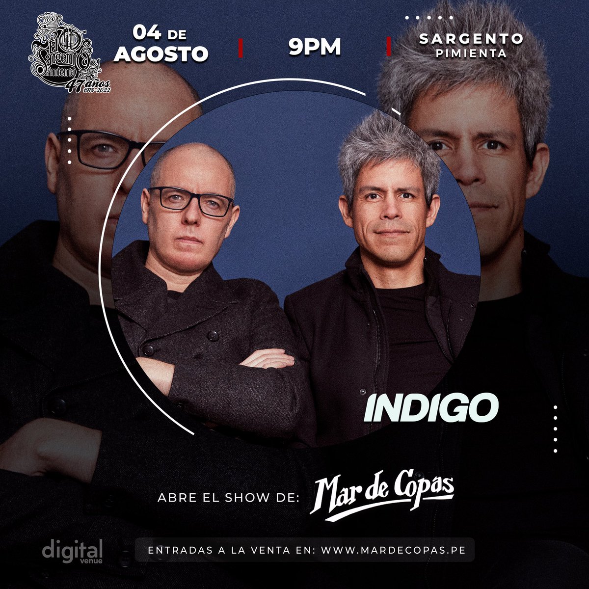 Próximo concierto: Viernes 4 de Agosto. Abriendo a <a href="/Mardecopas/">Mar de Copas Oficial</a> en el <a href="/SargentPimienta/">Sargento Pimienta</a>