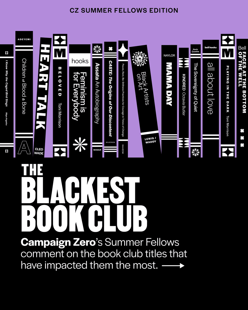 🧵: A few months ago, @reconstruct_us, @PodSaveThePpl and Campaign Zero came together to create 'The Blackest Book Club,’ a reading list as a meaningful celebration of Black History Month. Now, our Summer Fellows comment on the book club titles that have impacted them the most.