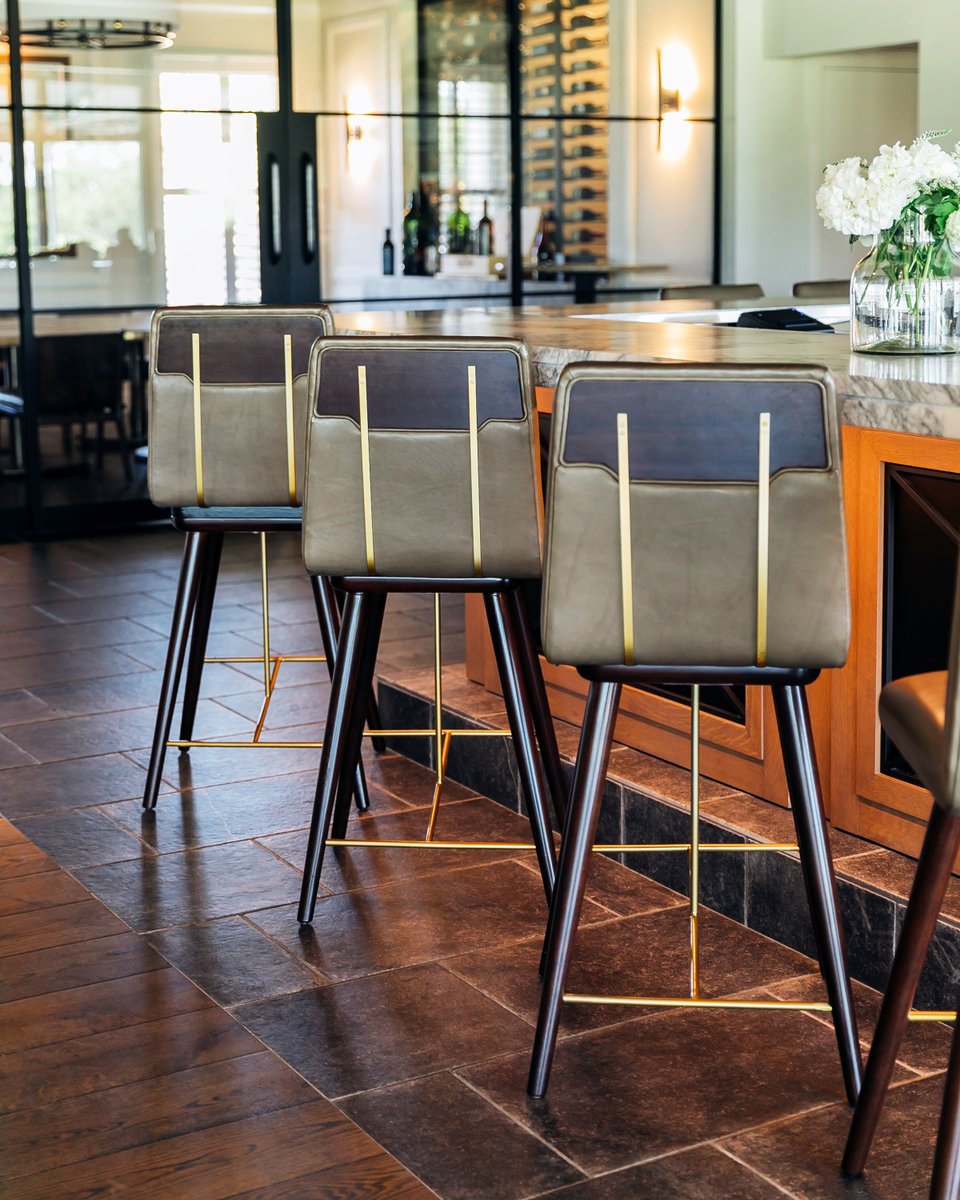 JamieStern_'s tweet photo. Here's to the weekend! 🥂

Jamie Stern produced 18 custom barstools upholstered in our Provence Wenge leather for the beautiful Bayville Gold Club in Virginia Beach, VA!

#jamiesterndesign #customfurniture #barstools #furnituredesign #barstooldesign #customseating https://t.co/5atSTtLxTz