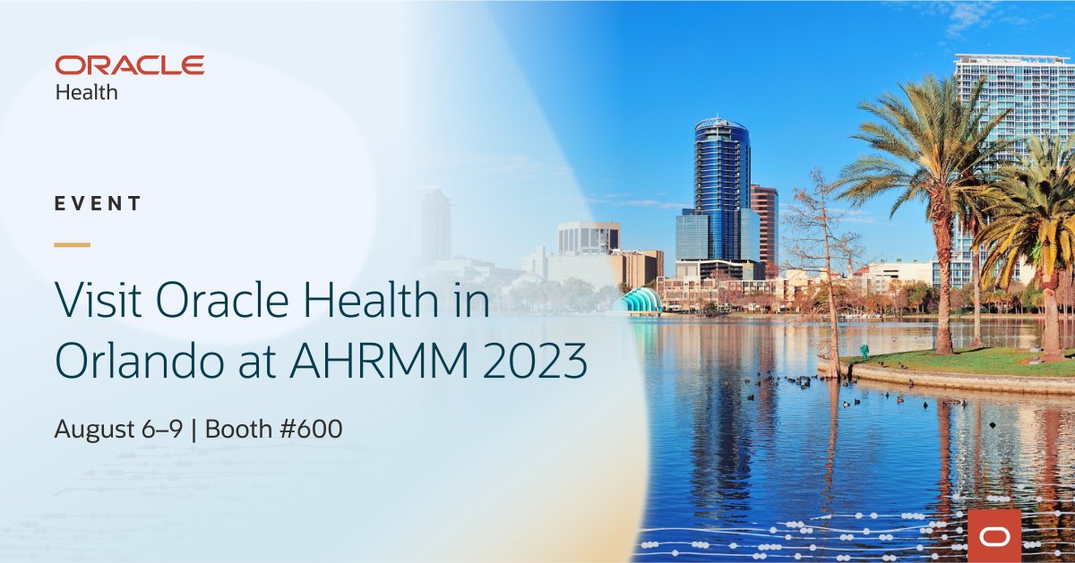 Will you be in Orlando for #AHRMM23? Join the @OracleHealth team in Booth 600 to learn how our technologies can provide actionable solutions for your healthcare supply chain needs. Schedule your demo today: https://t.co/N7SH8cSBjo https://t.co/QMqDhh3KI9