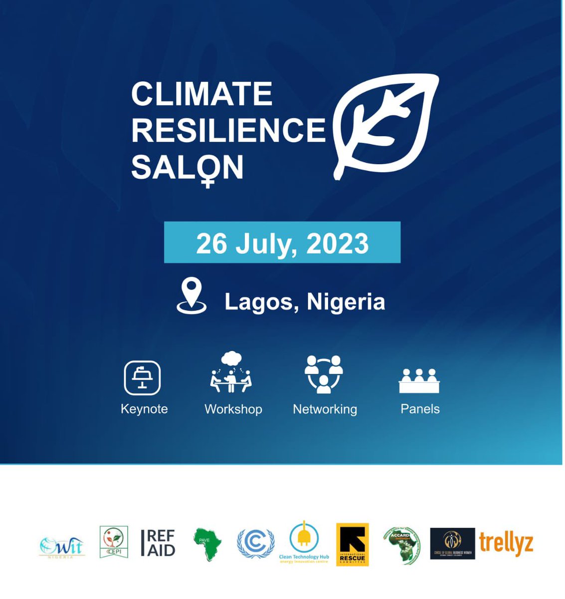 Cleantechhubng's tweet photo. 🌍 Join us at the Climate Resilience Salon in Lagos on July 27th, 2023! 🌱

Calling all women stakeholders passionate about tackling climate change! 🙋‍♀️🌿 This event aims to harvest the knowledge of remarkable women, empowering us to build a more resilient future together. 💪 https://t.co/XUKWiaDlub