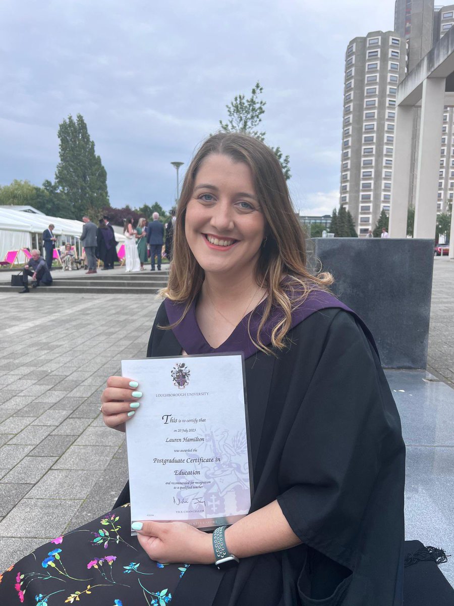 MissHamiltonPE's tweet photo. What a day 👩🏼‍🎓💜 say hello officially to Miss Hamilton 🤩 #lborograd https://t.co/UuSrX83orQ