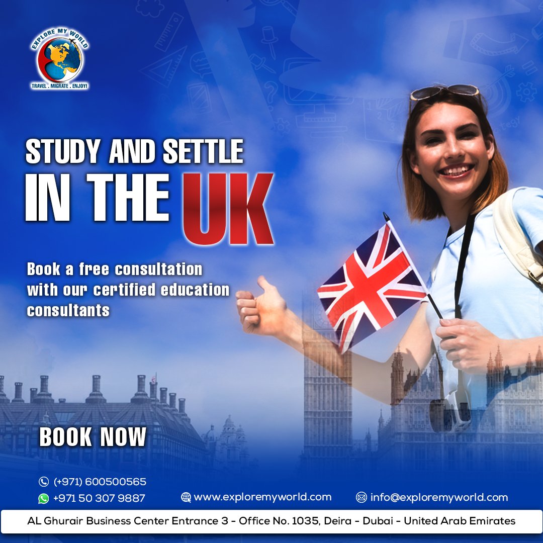 🎓Study and Settle in the UK 🇬🇧with Explore My World.
#studyinuk #ukeducation #GlobalOpportunities #highereducation #studyabroad #SettleInUK #brightfuture #PostgraduateStudy #ukuniversities #UKUniversityAdmission #UKScholarships #uktopuniversities