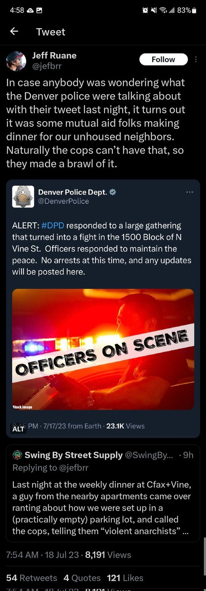 sadandspacey's tweet photo. @SwingBySupply @DenverPerfect10 @MikeJohnstonCO Ummm did they not just literally beat and arrest ppl who tried to support our homeless community like.. days ago? https://t.co/KcpDxljjIi