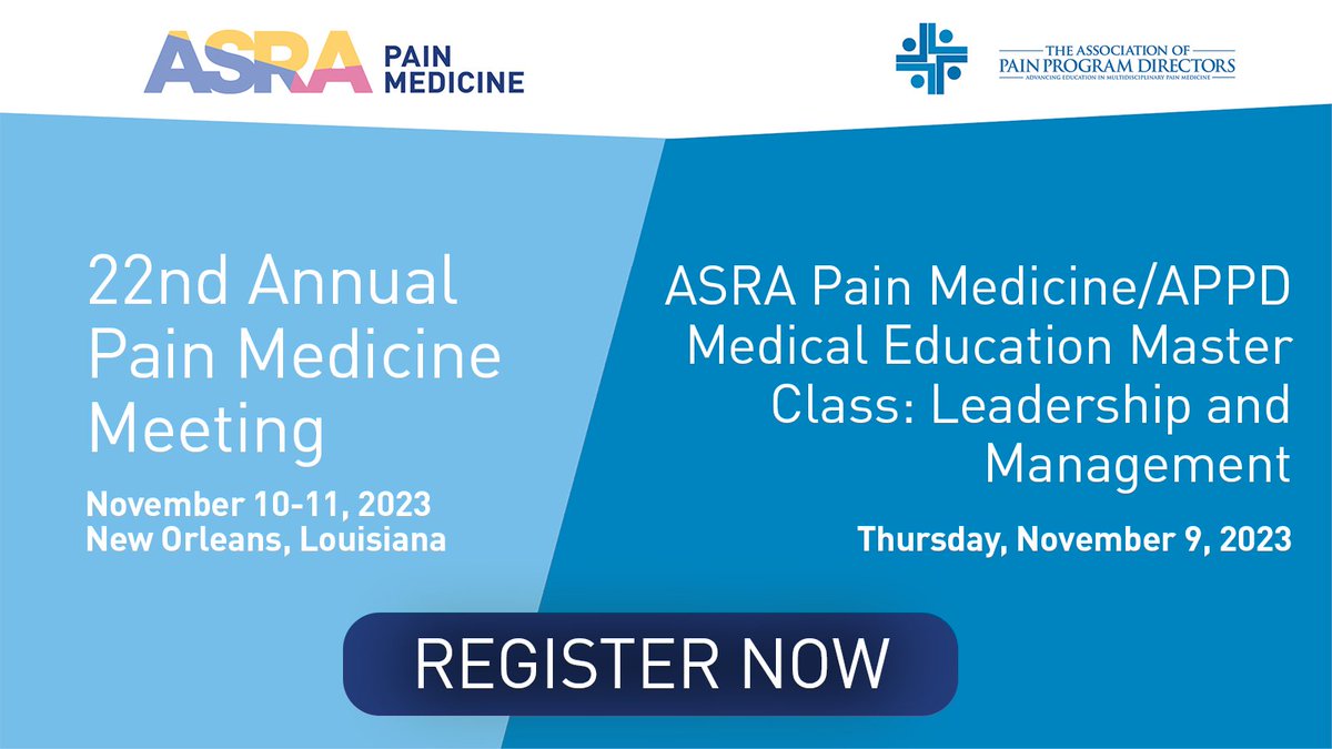 Attention program directors and faculty! Please join us for the @ASRA_Society @APPDHQ Medical Education Master Class on Thursday, November 9. Attendees of #ASRAFALL23 can register for free. #Acutepain folks are welcome! View the program and register at asra.com/meded