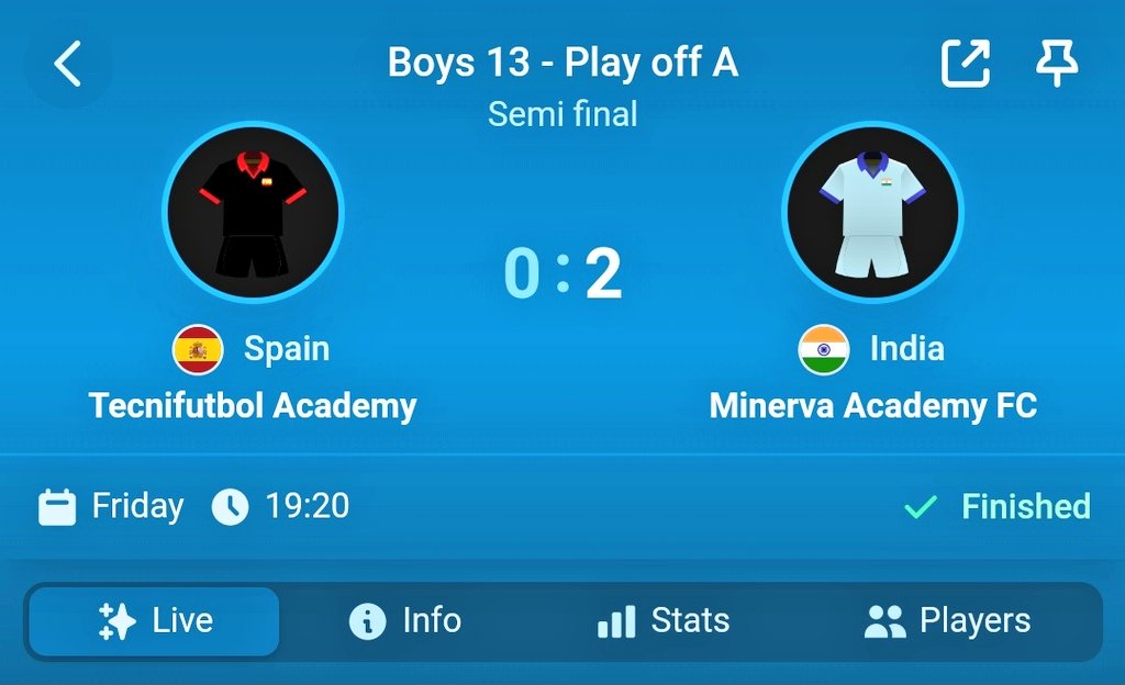 🚨🚨WC BATCH UPDATE

❗ MINERVA ACADEMY are in the FINAL of the GOTHIA CUP. Come on boys one last game. 🏆🔜🇮🇳

#IndianFootball #gothiacup2023 #gothiacup