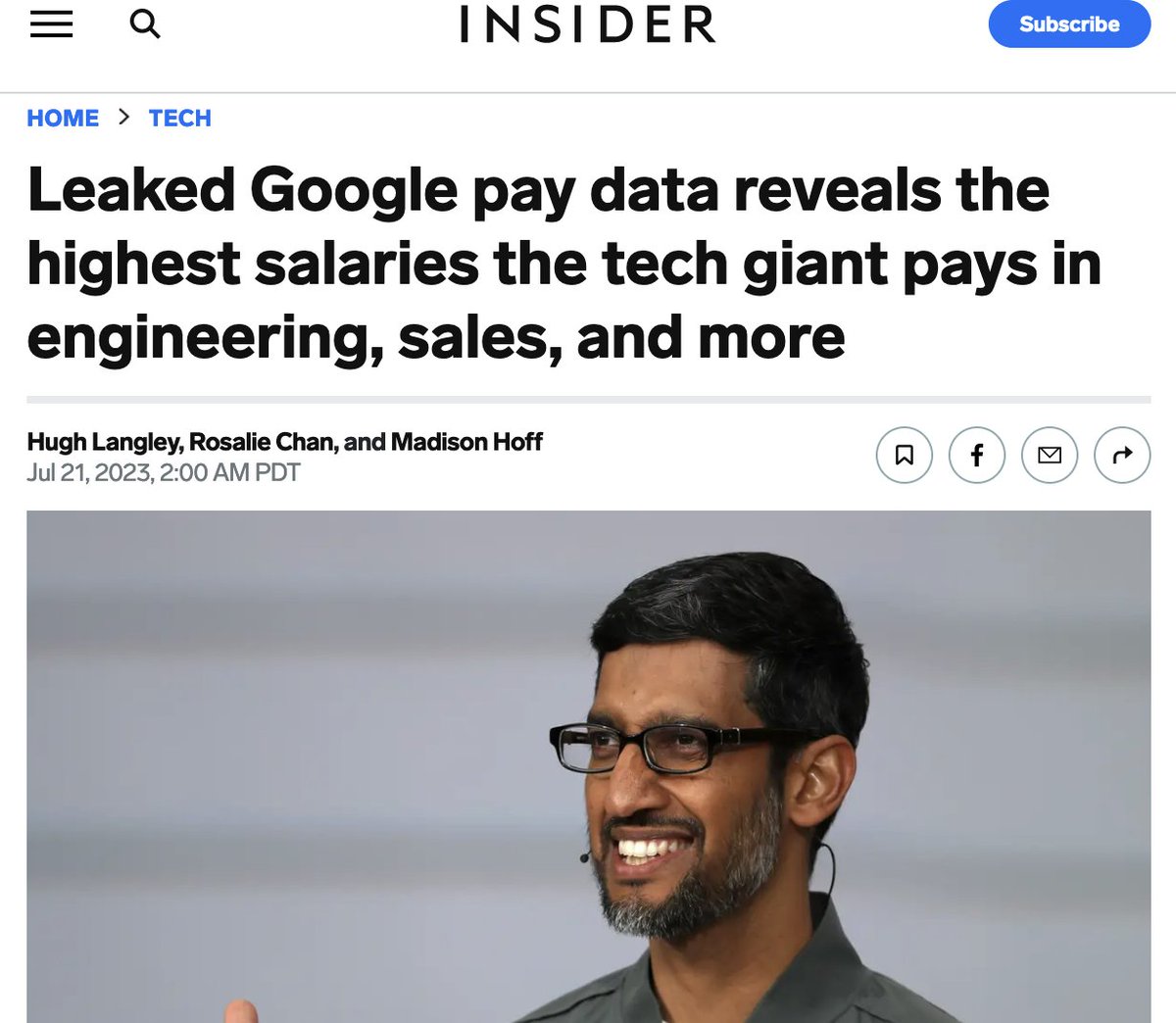 🚨 Just leaked from Google 😳

Top 10 highest base salaries 

1. Software engineer:  $718,000

2. Engineering manager: $400,000

3. Enterprise direct sales: $377,000

⬇️