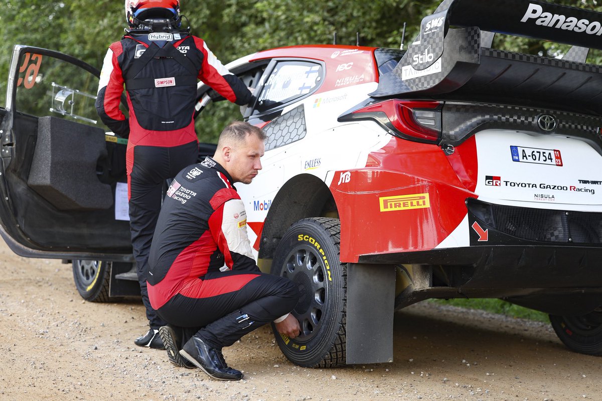 JonneHalttunen's tweet photo. We can be satisfied with our day on Estonian roads.
Despite a non optimum road position we are leading tonight 👌
Margin is still tight but we are ready to send it again tomorrow!
#wrc #rallyestonia #kallerovanperä #jonnehalttunen #okauto #rightware #marinefi #unibet #tgr_wrc https://t.co/5Le3Wg6t8O