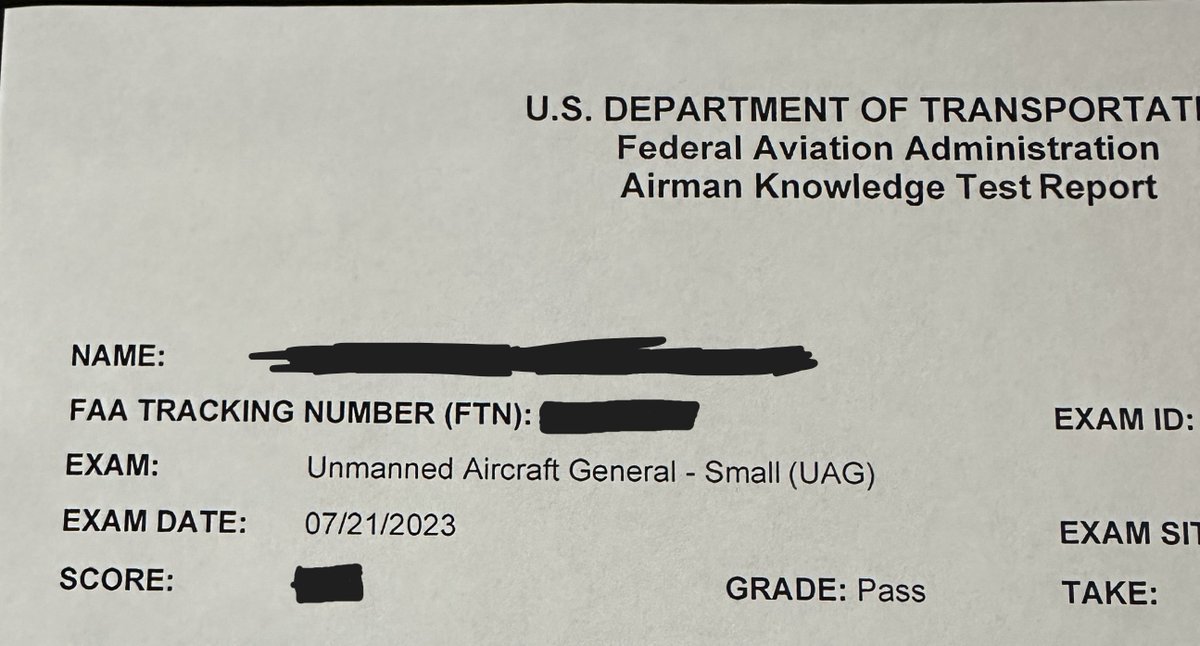 hyflicker's tweet photo. I passed my Unmanned Aircraft Pilot exam! I can now fly drones for hire! https://t.co/76nYNluM7w