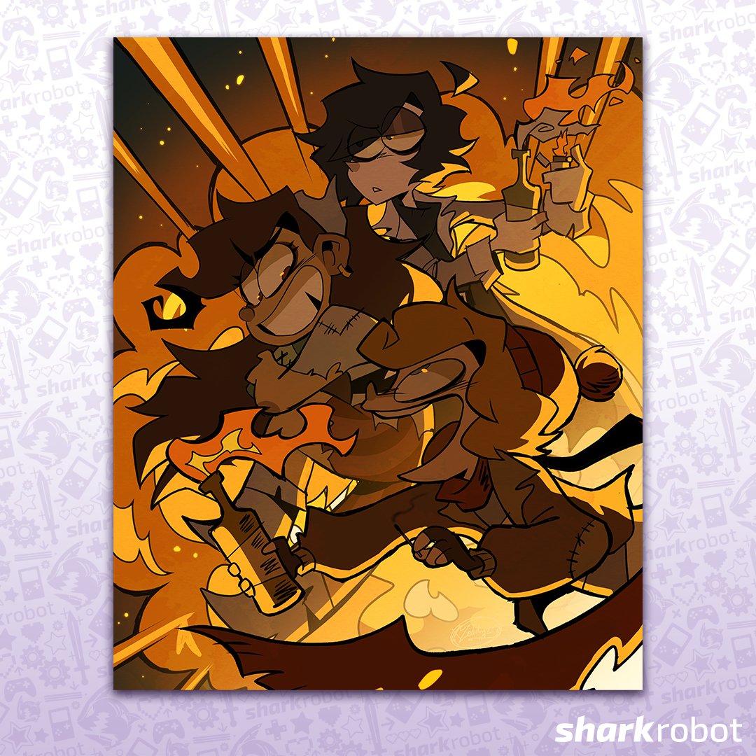 SharkRobotStore's tweet photo. New Artist Alert! From @zeddyzi, creator of Ramshackle the webtoon and animation~ 
Skipp, Stone, and Vinnie are available on a poster and tee! Grab your favorite rapscallions today✨ https://t.co/MWN5Ku1yxX