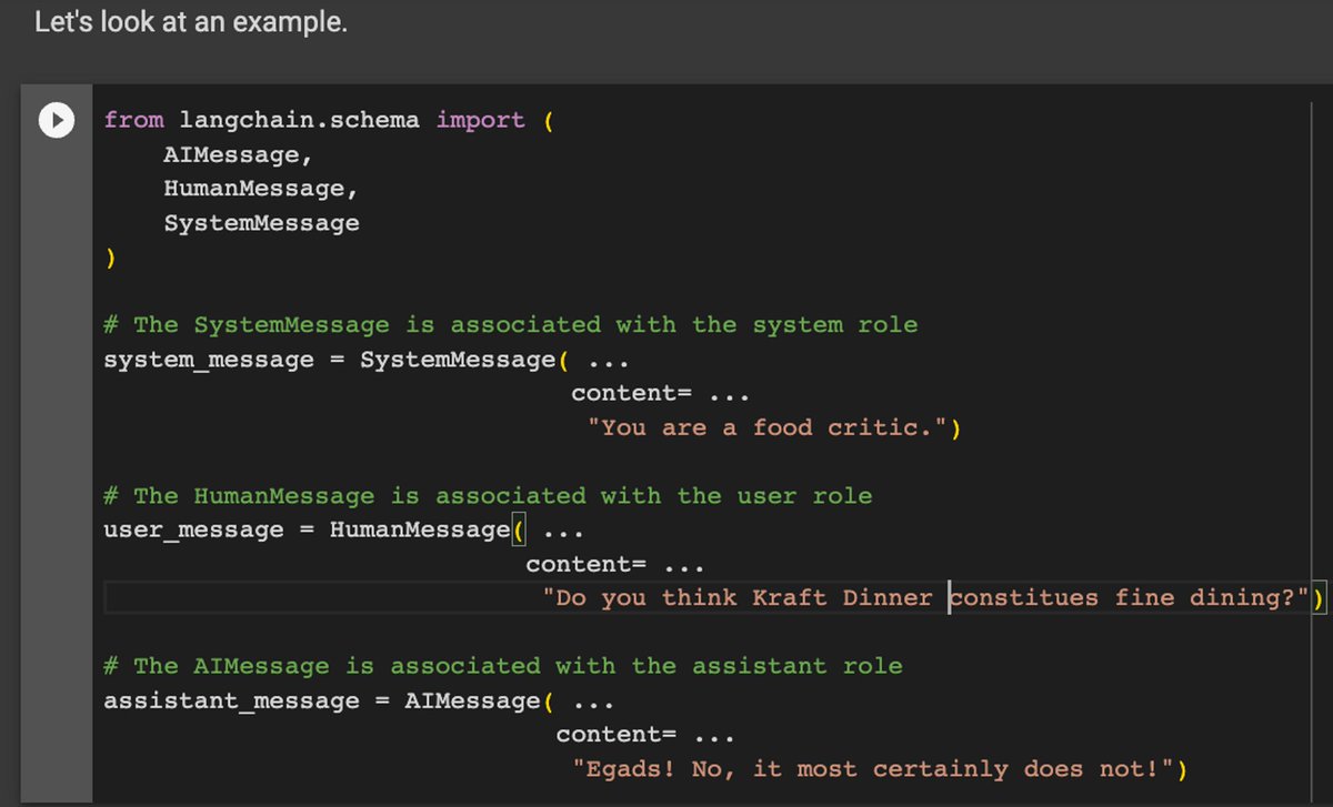 GregOnLock's tweet image. 🤔 What should you learn first to start becoming an #LLM app developer?

💬 Mastering Chat Model syntax!

🧵👇

1/

#unautomatable #teachingandlearning #genai #llmops #langchain #chatgpt