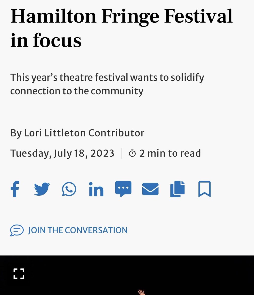 The ongoing Hamilton Fringe Festival is featured in The Hamilton Spectator. Read the full article here: thespec.com/entertainment/…