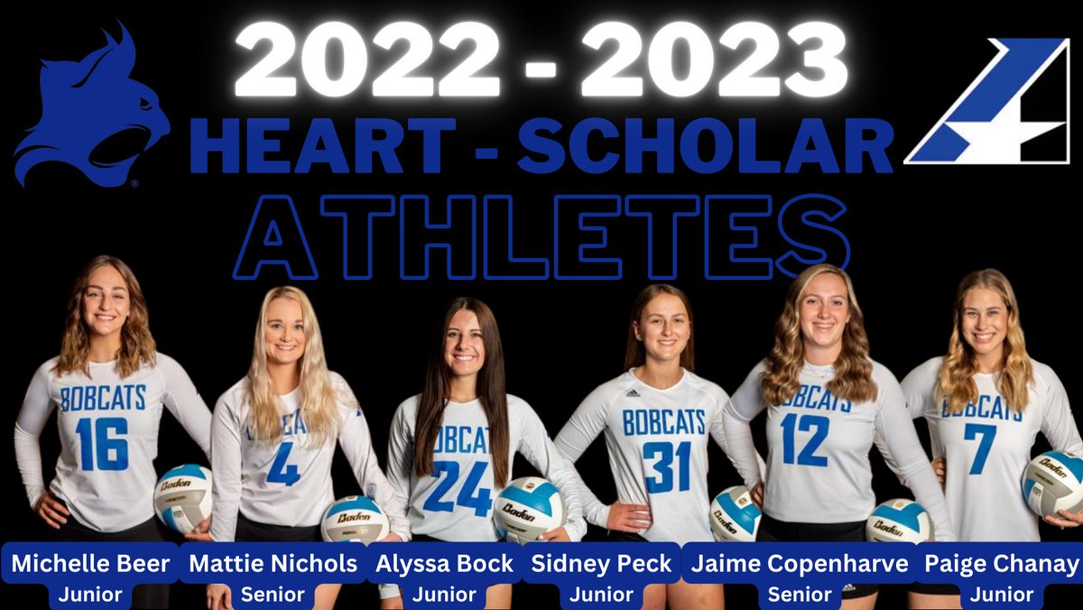 Congratulations to our ladies that were named Heart Scholar Athletes!💙🏐🐾

here are the requirements: 
- cumulative gpa of 3.4 or higher 
- minimum of  60 hours completed at the institution 
- varsity competing athletes
#pscvball | #ClawsOut | #GoBobcats | #PeruState156