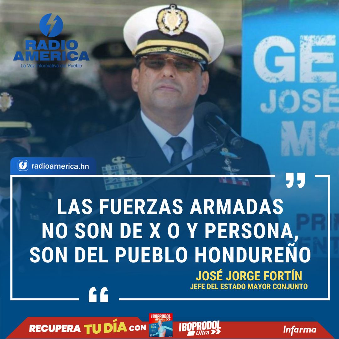 radioamericahn's tweet photo. Lo expresado por el vicealmirante José Jorge Fortín en el marco del 69 aniversario del Primer Batallón de Infantería.

Fortín manifestó que el próximo año las FFAA esperan recibir aeronaves para el combate al narcotráfico, incendios forestales, entre otros.

#RadioAmérica https://t.co/LIZMajkZjU