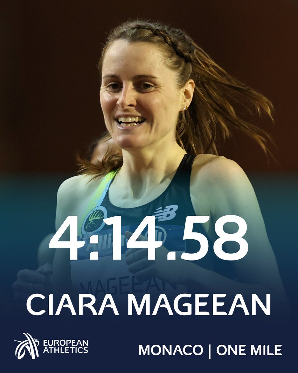 Irish record and FIFTH on the world all-time list! 🤯 Ciara Mageean 🇮🇪 takes the Irish mile record down to 4:14.58 in the #MonacoDL!
