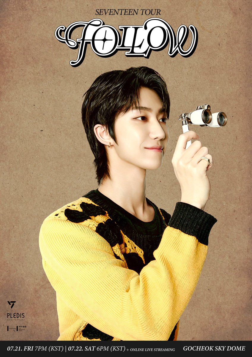 following the beat, guided by dreams. calling all carats in seoul! 🗣️ brace yourselves for an electrifying night as SEVENTEEN lights up the stage on 'Follow' tour. get ready to dance, sing, and create unforgettable memories with your favorite boys. see you there! 👋🏻