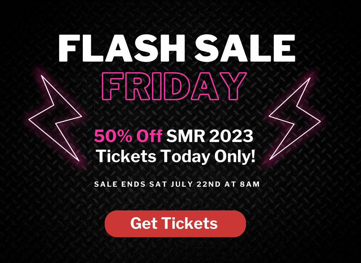 ⚡ Flash Sale Friday! ⚡

For 24 hours only, we are having a Shared Mobility Rocks 50% of Flash Sale! Until 8am tomorrow you can pick up your ticket for just $239! 🎟⏳

Purchase your tickets here: eventbrite.ca/e/shared-mobil…

#SMR23 #SharedMobility #MetroVancouver